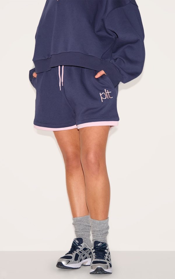 Plus Navy Plt Sweat Short
