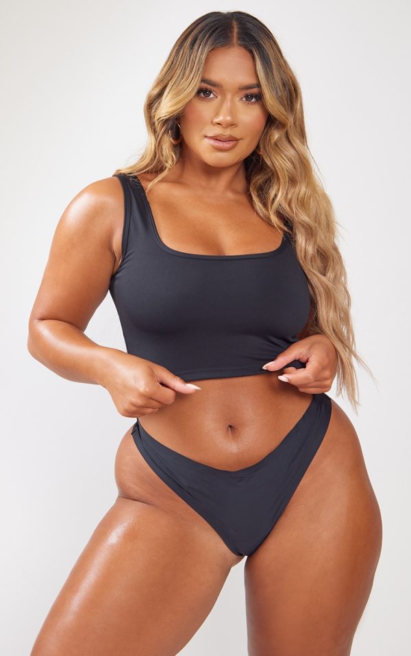 Shape Black Sculpted Scoop Neck Crop Top