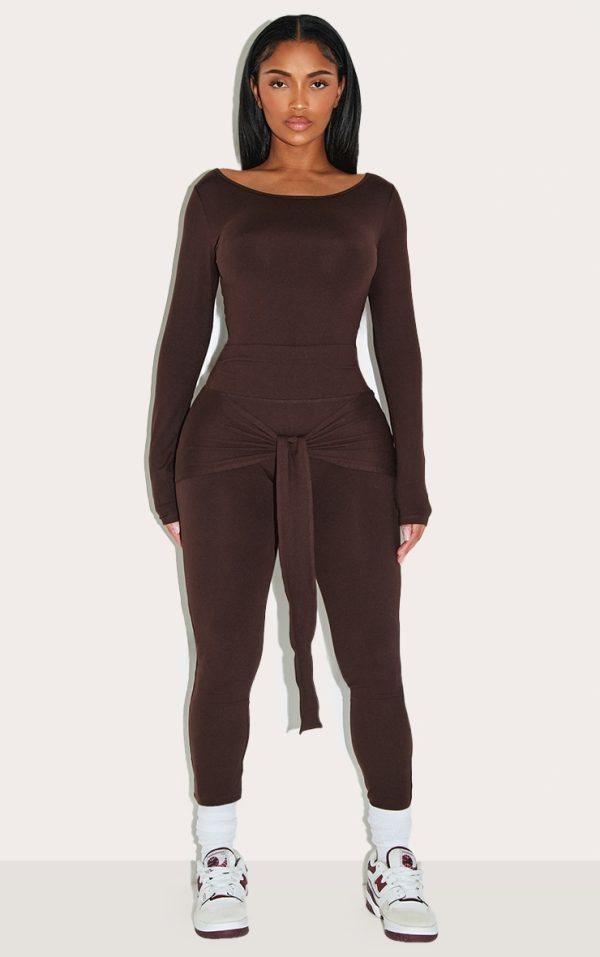 Shape Chocolate Sculpt Wrap Tie Waist Leggings