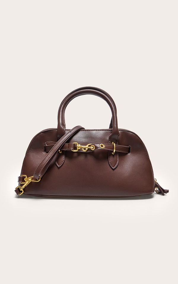 Chocolate Mini PU Bowling Handbag