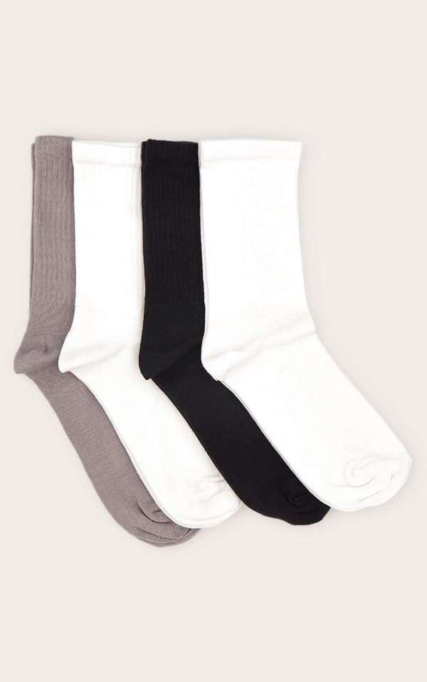Monochrome 4 Pack Socks