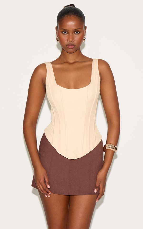 Lemon Boned Dip Hem Longline Corset