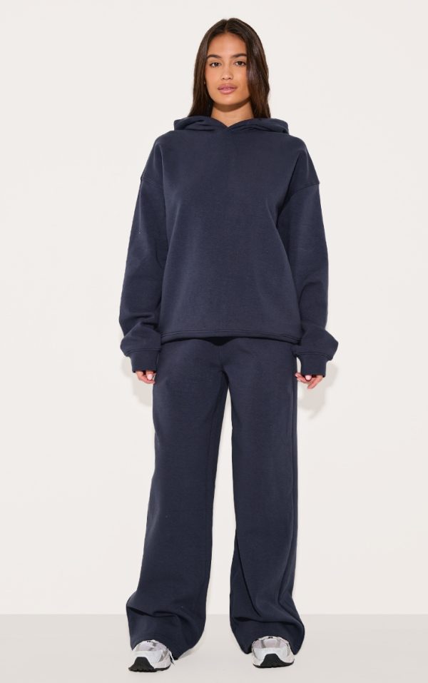 Navy Premium Interlock Straight Leg Sweatpants