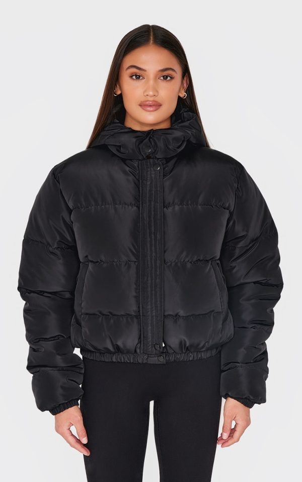 Black Hooded Padded Jacket