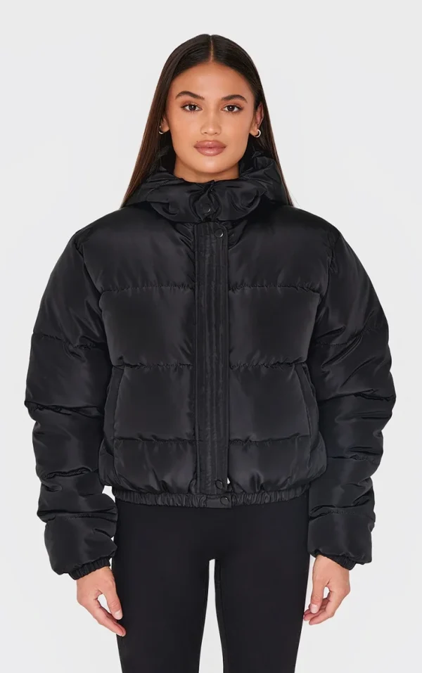 Black Hooded Padded Jacket