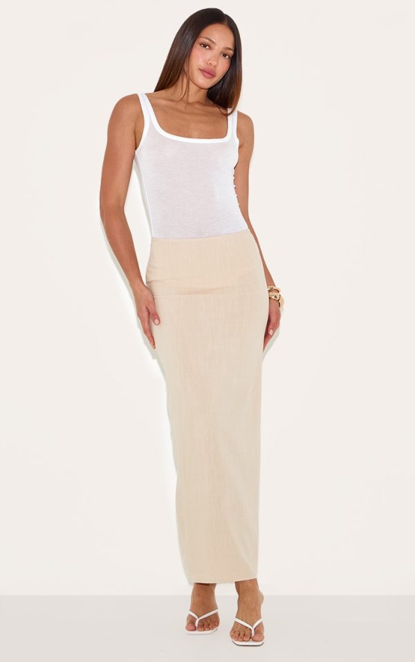 Tall Stone Faux Linen Mid Rise Maxi Sirt