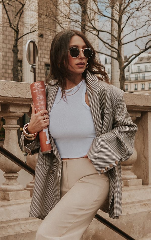 White Basic Ribbed Racer Vest