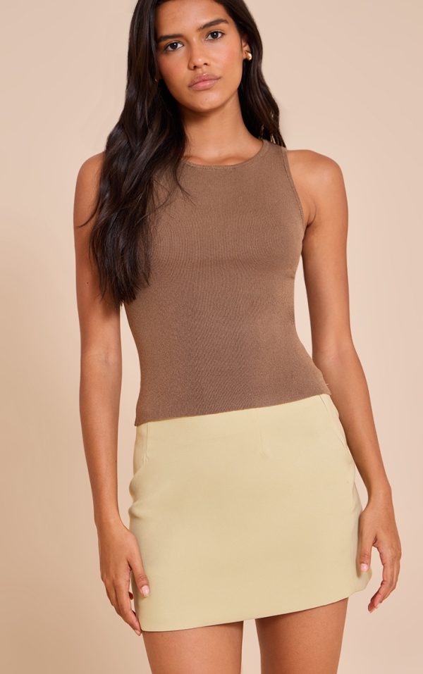 Sage Woven A Line Mini Skirt
