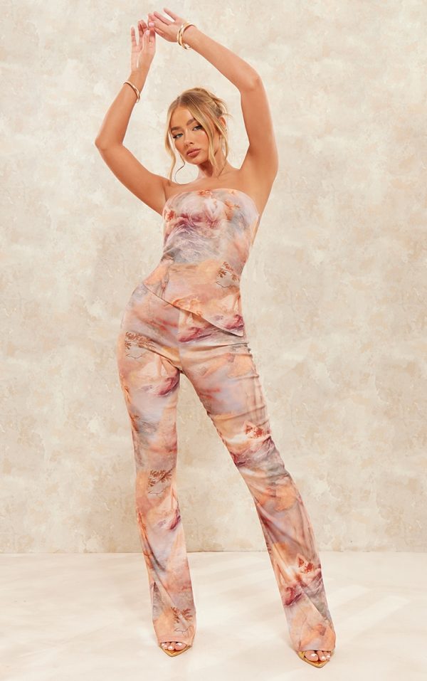 Nude Renaissance Print Stretch Woven Straight Leg Pants