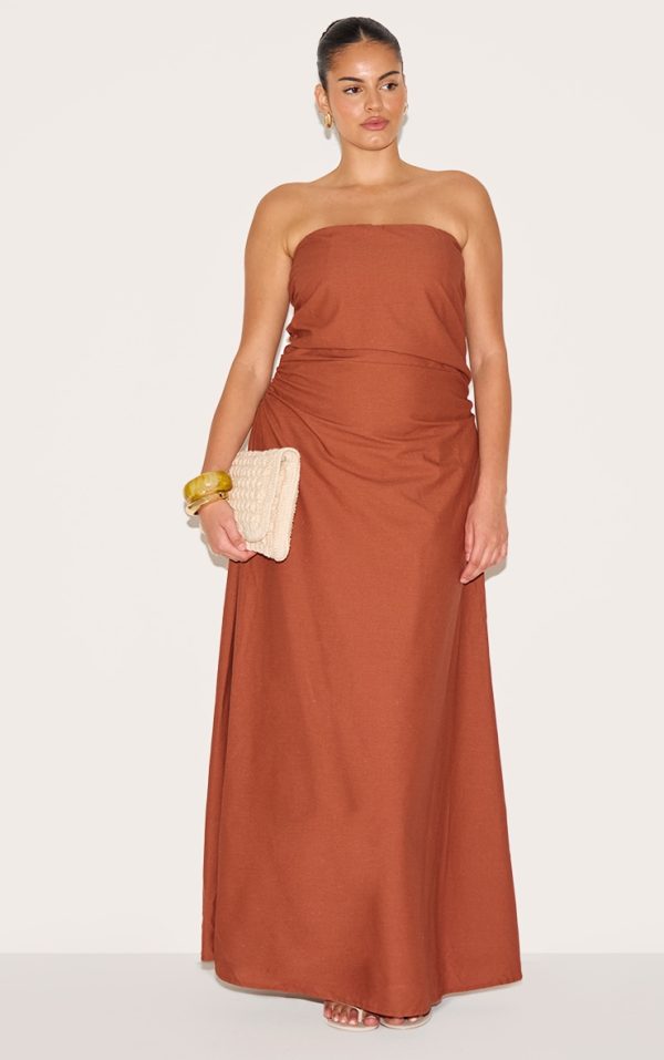 Plus Rust Maxi Bandeau Dress