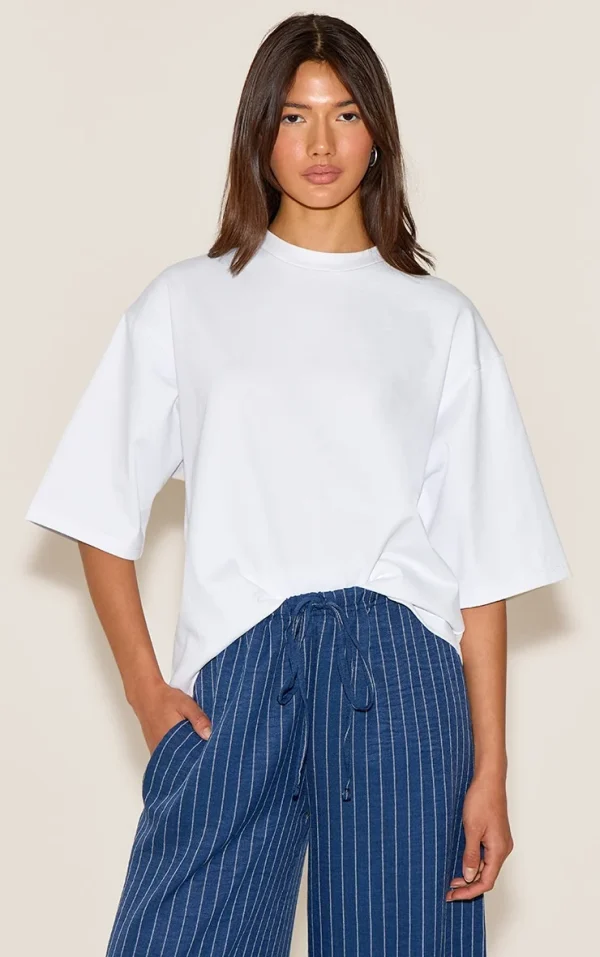 White Oversized Boxy T Shirt