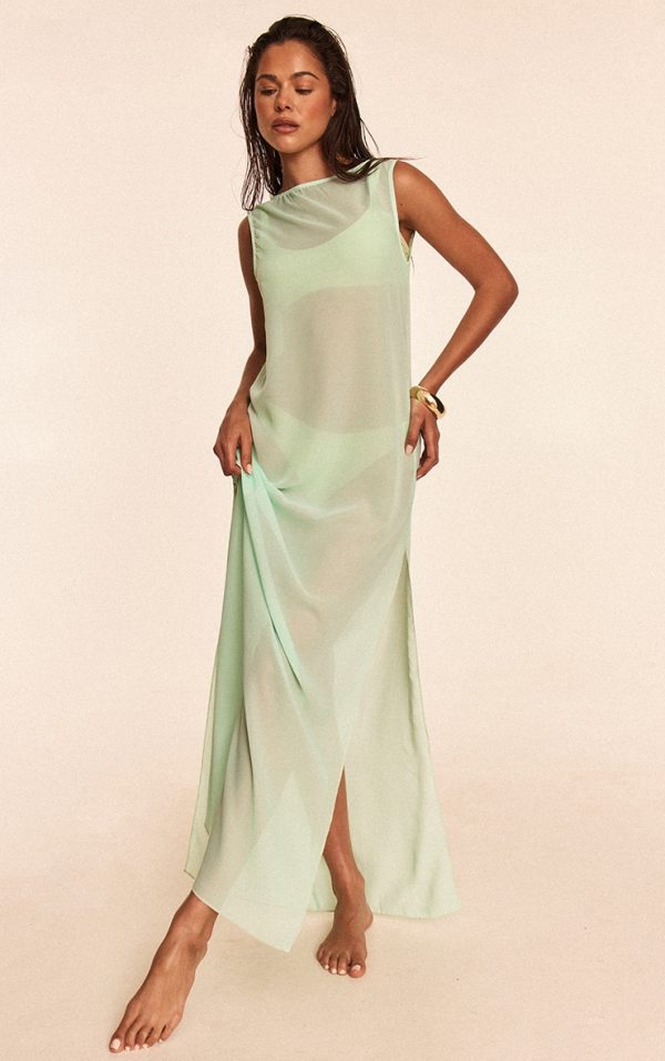 Chiffon Sleeveless Maxi Beach Dress