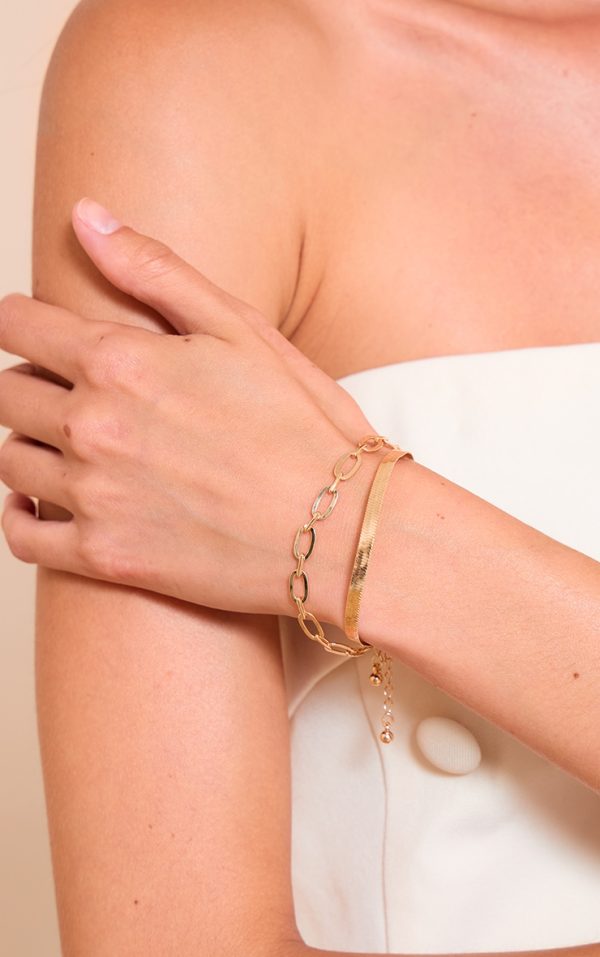 Gold Multi Layered Chain Bracelet