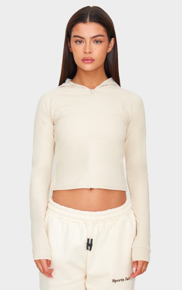 Sand Sculpt Luxe Long Sleeve Hooded Gym Jacket