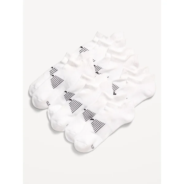 6-Pack Athletic Ankle Socks for Men - White