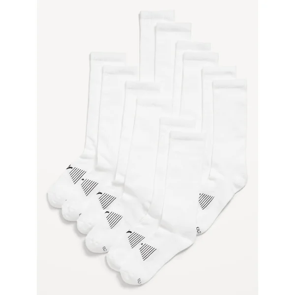 6-Pack Athletic Tube Socks for Men - White Combo