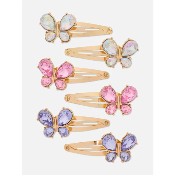 6-Pack Butterfly Snap Hair Clips - Multi