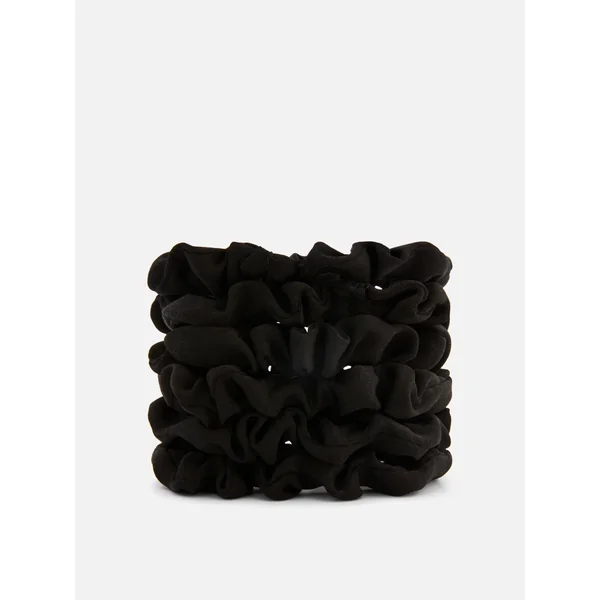 6-Pack Hair Scrunchies - Black