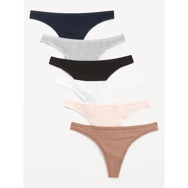 6-Pack Low-Rise Everyday Cotton Thong - Neutral