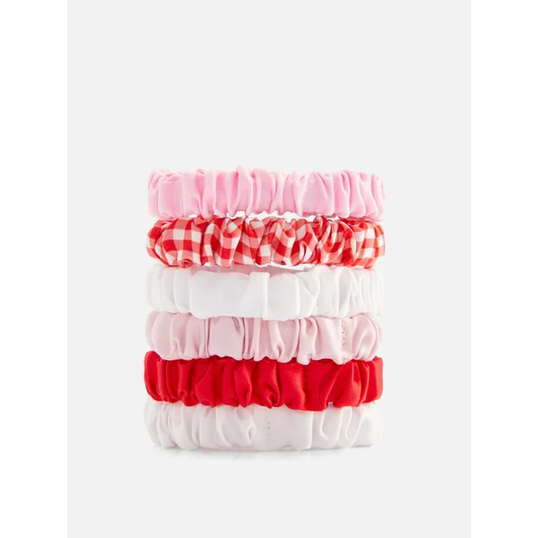 6-Pack Micro Scrunchies - Red