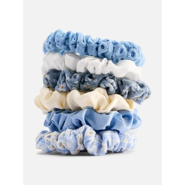 6-Pack Multi Micro Scrunchies - Blue