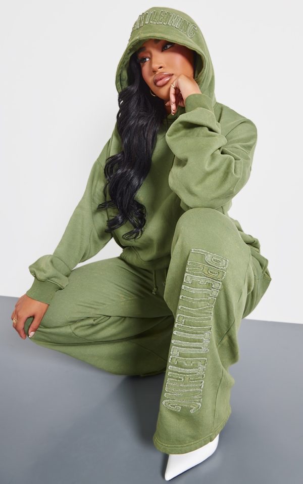 PRETTYLITTLETHING Shape Khaki Hoodie