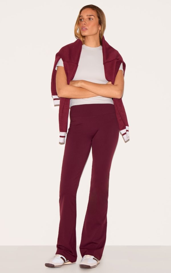 Burgundy Sculpt Straight Leg Yoga Pants