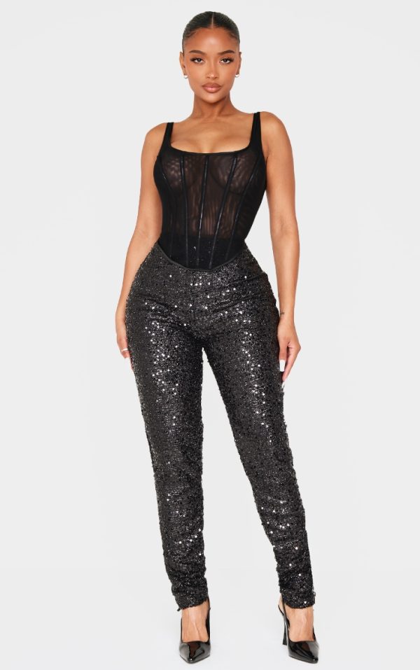 Shape Black Sequin Pants