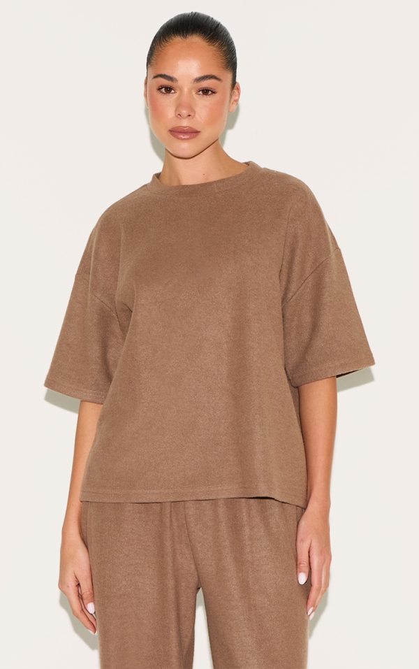 Deep Taupe Soft Touch Boxy T-shirt