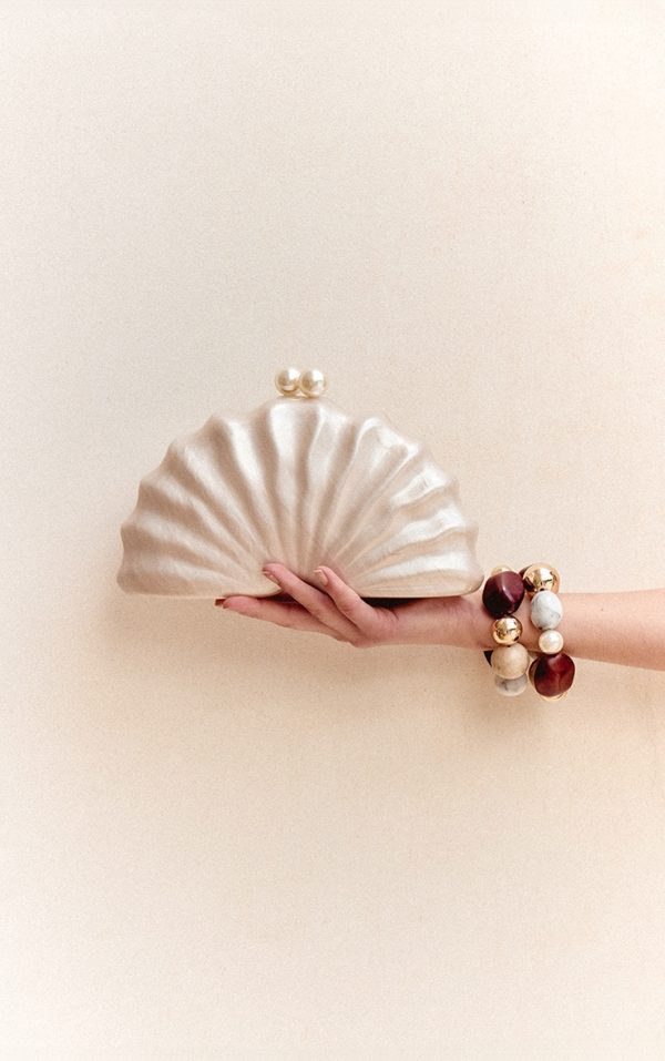 Pearl Hard Shell Clutch Bag