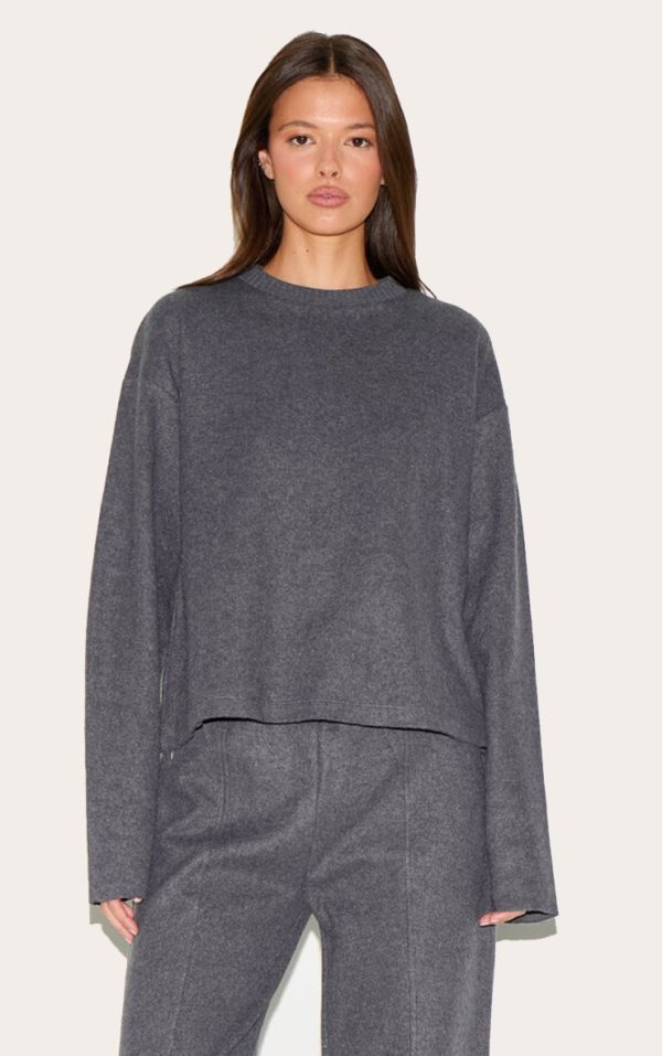Charcoal Soft Ribbed Sweatshirt