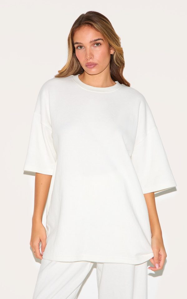 Cream Jersey Oversized T-shirt