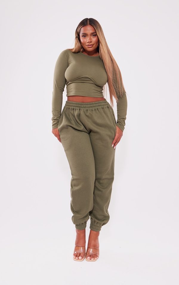 Shape Khaki High Waisted Cuffed Sweatpants