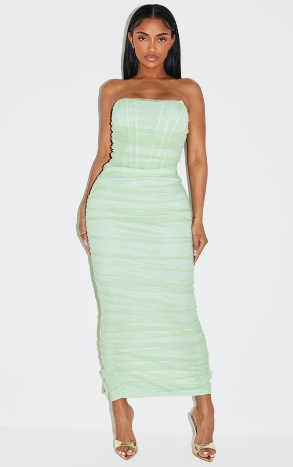 Shape Sage Mesh Corset Bandeau Maxi Dress