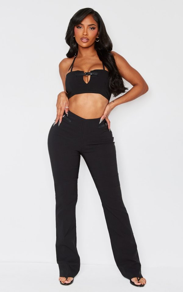 Shape Black Stretch Buckle Straight Leg Pants