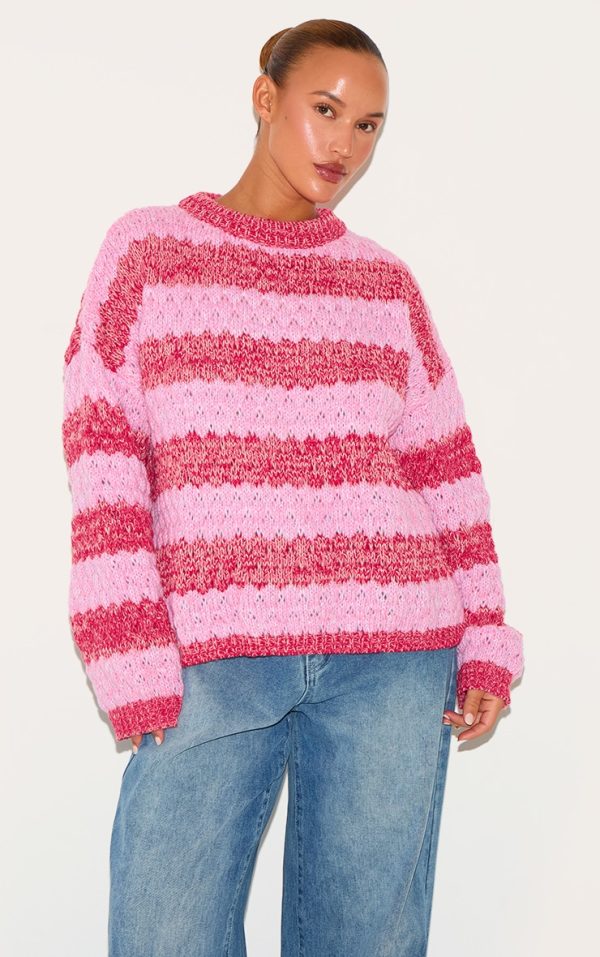 Plus Multi Bobble Knit Chunky Sweater