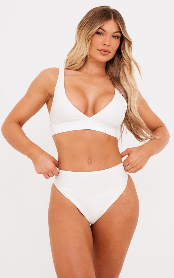 White Plunge Mix & Match Bikini Top