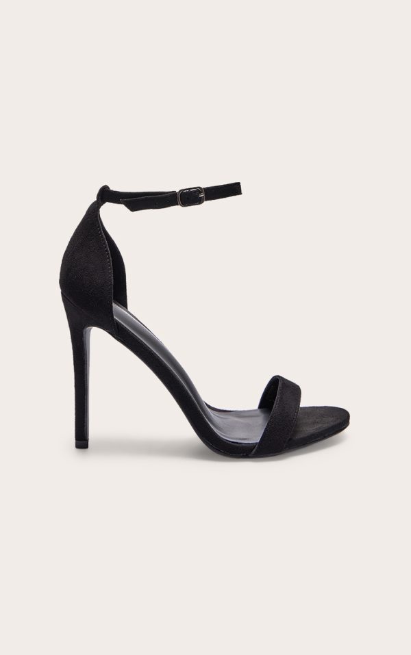 Clover Black Strap Heeled Sandals