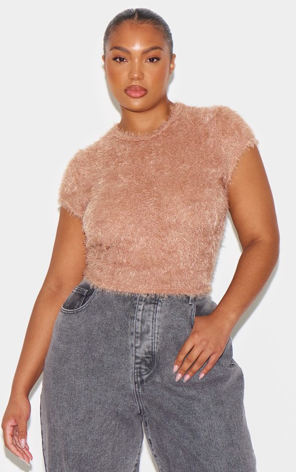 Plus Stone Eyelash Knit Baby Tee