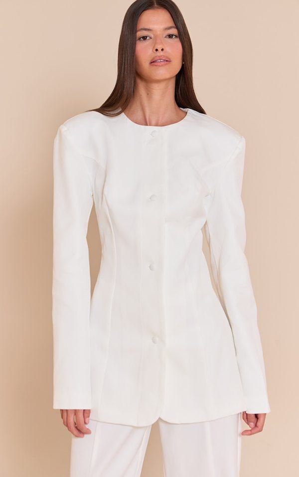 White Tailored Fitted Blazers