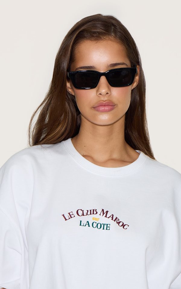 Black Rectangle Chunky Sunglasses