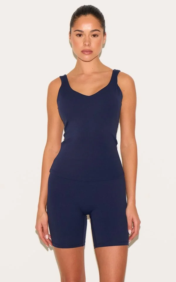 Navy Ultimate Sculpt Padded Longline Sports Bra