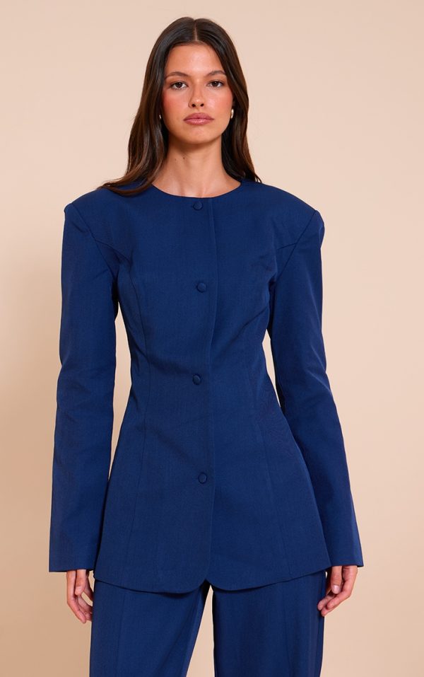 Navy Tailored Fitted Blazer