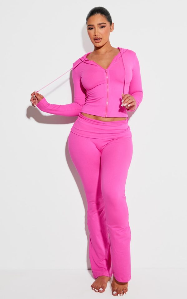 Shape Hot Pink Sculpted Foldover Waist Flare Pants
