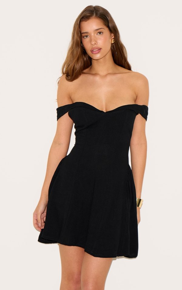 Black Bardot Shift Dress