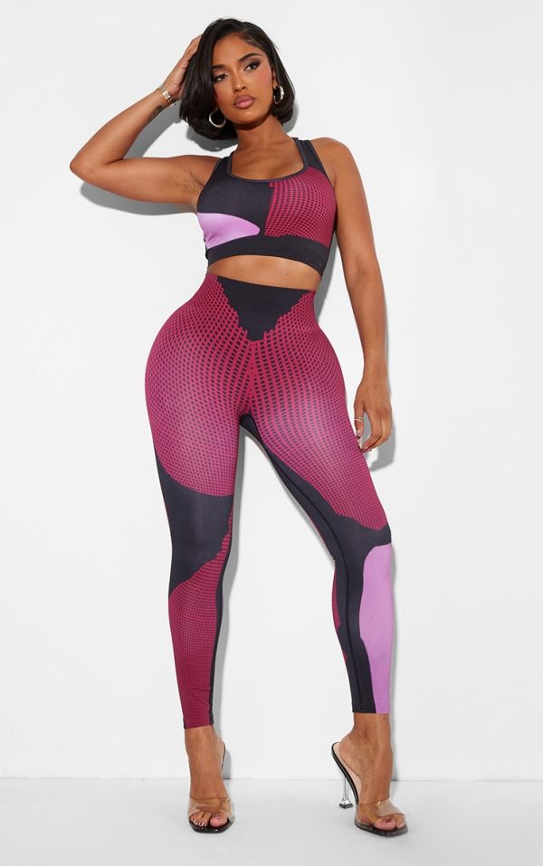 Shape Pink Printed Seamless High Waisted Leggings