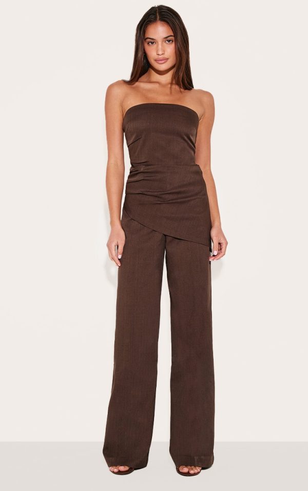 Chocolate Tailored Woven Wide Leg Pants