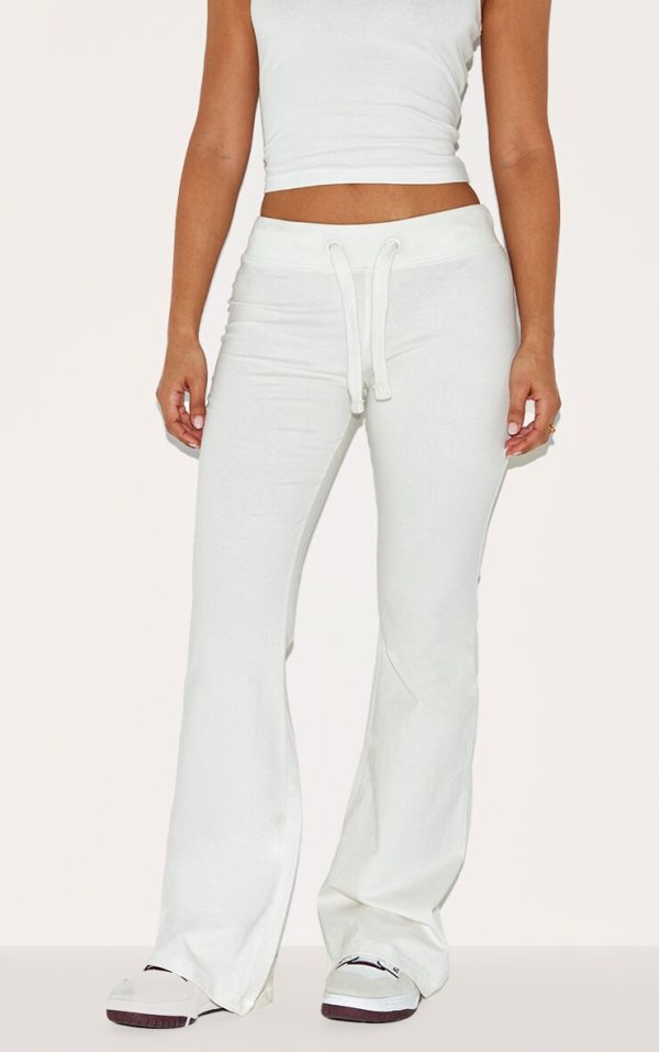 Petite Cream Low Rise Skinny Flare Pants