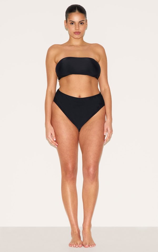 Plus Black Basic High Waist Bikni Bottom