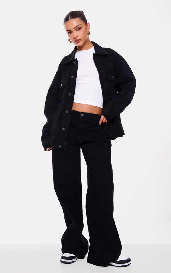 Washed Black Low Rise Faded Boyfriend Jeans